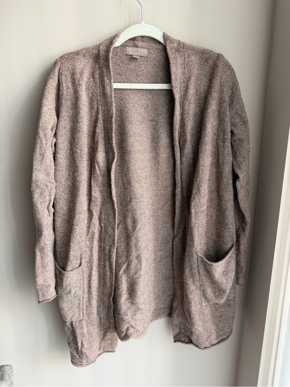 Barefoot Dreams Open-Front Cardigan Sweater - Taupe Brown